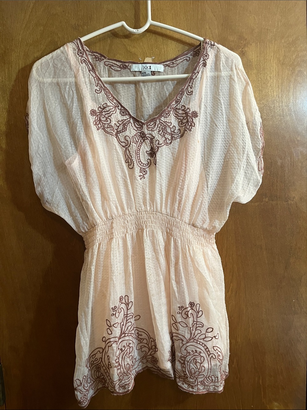Forever 21 Peach Embroidered V-Neck Tunic - Bundle for Free Shipping